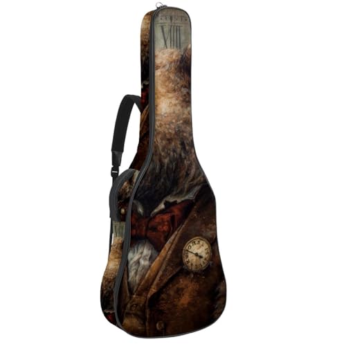 Grand étui de guitare acoustique 101,6 cm de qualité avec motif ours vintage exclusif