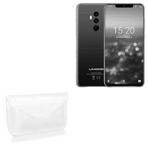 BoxWave Case Compatible with Umidigi Z2 Special Edition - Elite Leather Messenger Pouch, Synthetic Leather Cover Case Envelope Design - Ivory White