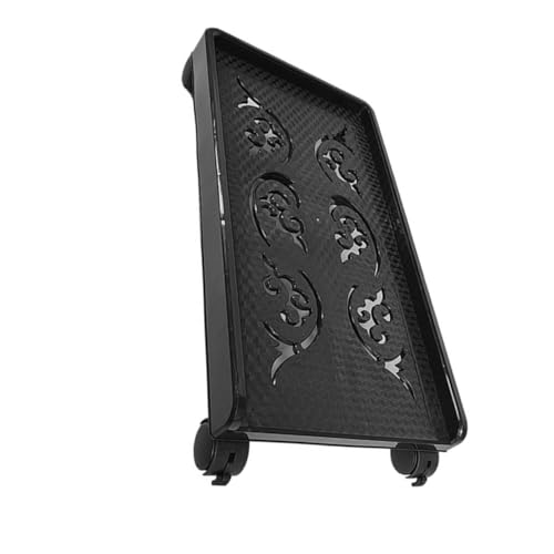 Soporte móvil para CPU con ruedas bloqueables y diseño resistente de plástico y hierro, color negro miniatura 1