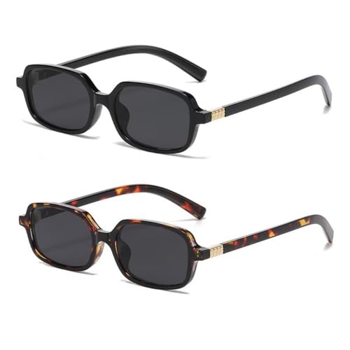 EASYHAUTE Rectangle Sunglasses for Women, 90s Retro Miu-Inspired Sun Glasses with UV 400, Vintage Rectangular Lenses