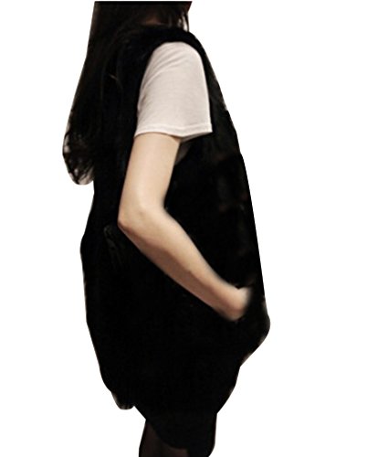 LaoZan Donna Gilet di Pelliccia Sintetica