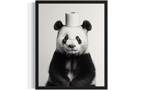 Panda Bathroom Unframed Wall Art Print Poster, Animal Restroom Decor Posters Prints Home Picture Painting Artwork Gallery 9b (Panda (2), 14"L x 11"W, Unframed)