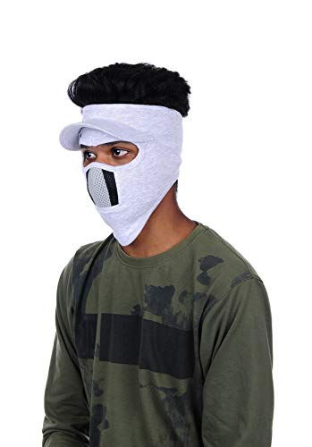 H International Unisex Ninja Cap Face Balaclava Mask -(melangegreyblackgrey)