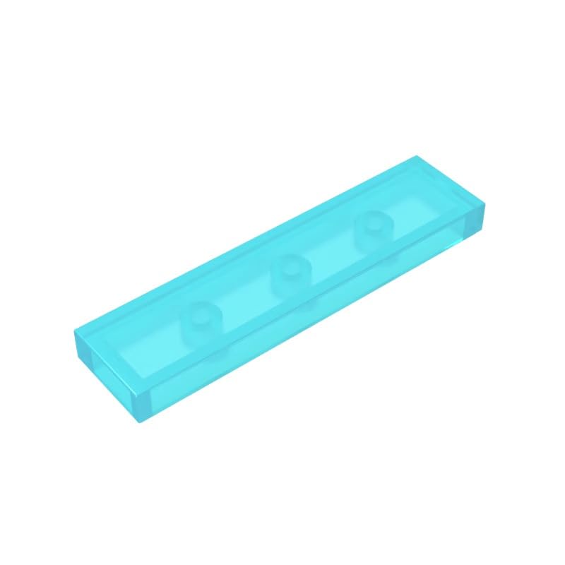 Gobricks 2431 Foundation Plate Tile 1x4 with Groove 50 Pieces GDS-563 Compatible with Lego Building Blocks Color:Trans Light Blue — image 1