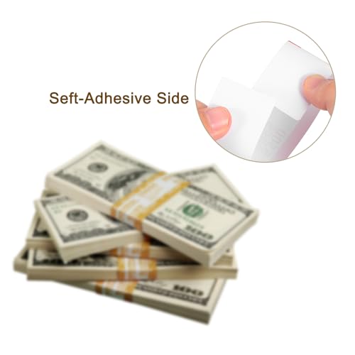QUARKZMAN Pack of 300 Geldband-Bündel, selbstklebende Geldumschläge Geldbänder Geldbündel zur Organisation von Geldscheinen, 7,6x1,18 Zoll, Rot