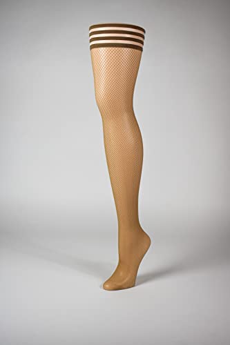 Kix'ies Stockings For Women | Thigh High Stockings With No-Slip Grip Stay Ups Thigh Bands | Womens Thigh High Stockings (Sammy White Fishnet 1311D) #TOP4
