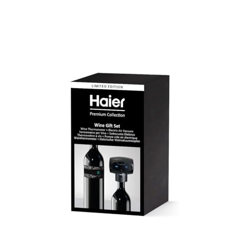 Haier Set Regalo Vino Edizione Limitata - Termometro Digitale e Tappo Conservazione Sottovuoto | Gift Box Premium