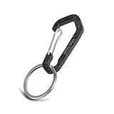 MONOCARBON Keychain Clip Carbon Fiber Surface, Small Carabiner Keychain Hooks, Auto Locking Key Clip, Durable and Cool for EDC. (Forged Carbon)