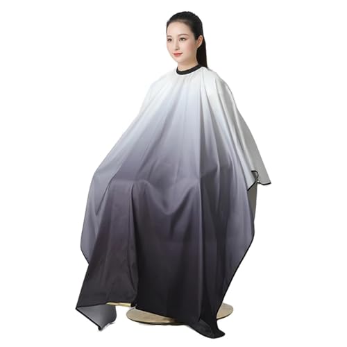 Cape de coupe de cheveux et tablier de coiffure dégradé gris pour salon