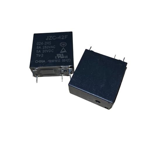 Relé HF42F 024-2HST de 24VDC y 5A con 6 pines para placas de circuito 3