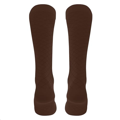 Image of Truform Pattern Compression Socks, 8-15 mmHg, Men & Women's Diamond Knit Dress Socks, Knee High Over Calf Length, Charcoal, Medium