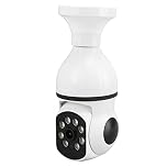 Light Bulb Security Cameras, Wireless WiFi Home Dome Surveillance Cameras for Indoor Outdoor with E27 Light Socket, Smart Two Way Audio, Full Color Night Vision