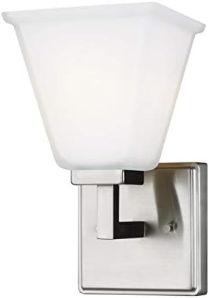 Sea Gull Lighting 4113701-962 Ellis Harper One Light Wall/Bath Sconce Vanity Style Fixture, Brushed Nickel