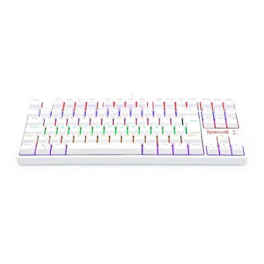 Teclado Mecânico Gamer Redragon Daksa Lunar White Iluminação Rainbow Switch K576W-R, Branco