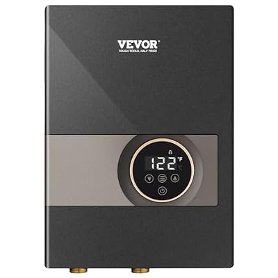 VEVOR Electric Tankless Water Heater, 8KW Instant Hot Water Heater, Digital Temperature Display & Easy Installation & 24-Hour Water Supply, For Kitchen Bathroom Shower Mall Salon