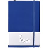 SETTINI Classic Lined Journal Notebook, Faux Leather, Soft Cover, Medium 5.5 x 8.3 inches, Personal Diary, Travel Journal (Blue)