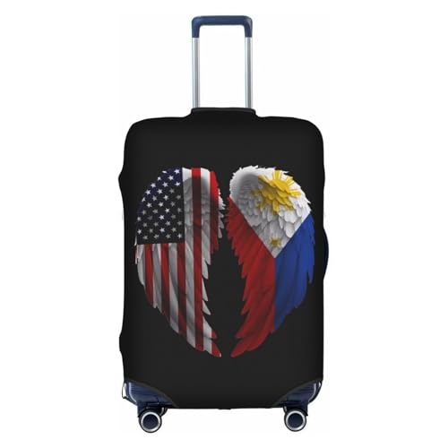 Travel Luggage Cover Wings America And Philippines Flag Fashion Washable Baggage Suitcase Protector Fit For Luggage Small