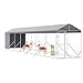 BARULUOAKLIFE Outdoor Dog Kennel Large Galvanized Steel Polyethylene Enclosure with Lockable Door and UV-Resistant Roof for Dogs Chickens Rabbits Secure Shelter
