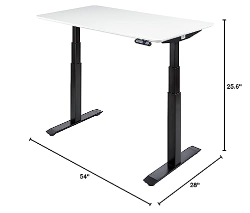 Image of Seville Classics AIRLIFT Pro S3 54 inch Solid-Top Commercial-Grade Electric Adjustable Standing Desk (51.4 inch Max Height) Table - Black /White
