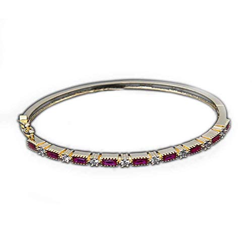 Joyas de rubí indio rosa con circonitas de cobre para mujeres y niñas