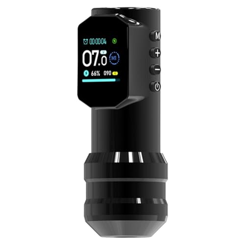 Knoruley Pantalla Grande A Color con Pantalla Digital, Pluma de Tatuaje Inalámbrica, Nueva Máquina de Tatuaje de Maquillaje Permanente con Pluma de Tatuaje de Potencia de 1500 MAH