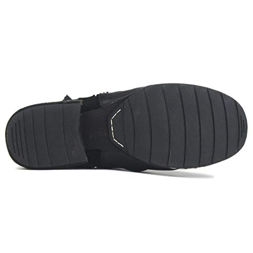 Image of OSSTONE Moto Boots for Men Fashion Zipper-up Leather Chukka Boots Casual Shoes OS-5008-8-US