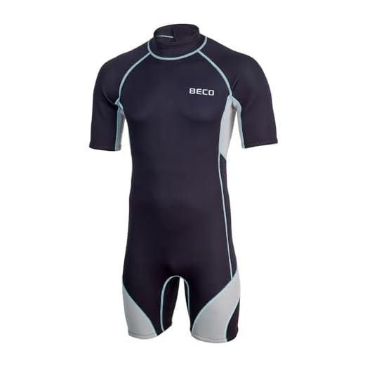 BECO Herren BEactive Neoprenshorty Naxos Schwimmanzug Wetsuit für Tauchen, Surfen, Schwimmen und Kajakfahren, schwarz-Silber, L