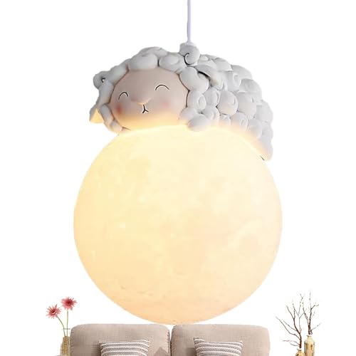 Lámpara colgante para dormitorio redonda con bola de cristal blanco lacado para techo de cocina