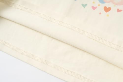 Image of Mud Kingdom Toddler Little Girls T-Shirts Colorful Love Heart Printing Ruffle Sleeve Valentine's Day Tees Casual Summer
