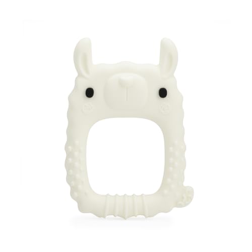 Image of Loulou Lollipop Wild Silicone Teether for Babies 4 Months and Up, Textured Teething Ring for Sore Gums, BPA-Free Food-Grade Silicone, Easy-Grip Open Shape, Dishwasher & Freezer Safe, Llama