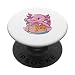 Axolotl eats pancakes comic motif for men, women, children PopSockets Standard PopGrip