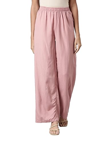 Image of GO COLORS Soft Viscose & Linen Blend Linen Palazzo Full Length for Women| Breathable, Mid Rise