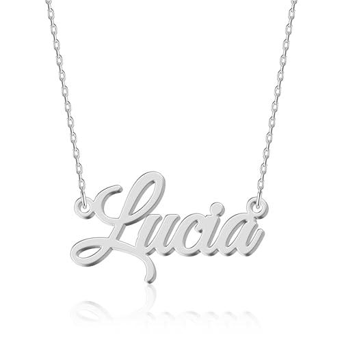 UMAGICBOX Collar Personalizado con Nombre | 14 Estilos de Fuente | Colgante Personalizable de Acero Inoxidable Bañado en Oro 18K y Plata de Ley | Regalo para Ella