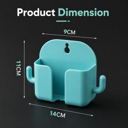 Image of Wall Mounted Mobile Phone Holder | Self Adhesive Phone Stand for Charging | Universal Smartphone Wall Holder | Strong Adhesive | No Drill | Multipurpose Storage Rack (Pack of 4)