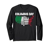 Christopher Columbus Day USA Flag Italian American Heritage Long Sleeve T-Shirt