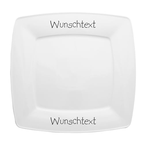 Teller mit Text oder Name bedruckt - Rund oder Eckig - Geschirr mit...