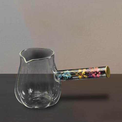 Cafetera de vidrio resistente al calor con asa lateral para servir café y té de forma cómoda 4