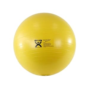 CanDo Inflatable Exercise Ball – Yellow 17.7″, Durable Extra Thick Non-Slip Stability Ball for Core Workouts, Yoga, Pilates, Active Seating, Physical Therapy, Pregnancy, Home Gym, Flexibility