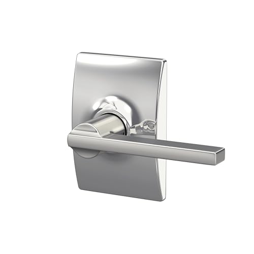 Image of SCHLAGE Latitude Hall /Closet Passage Door Handle, Reversible, Bright Chrome | Hall or closet lever door handle with no lock, Easy to install, Certified durability, Universal fit