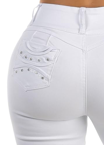 Image of Moda Xpress Women's Butt Lifting High Waisted Bootcut Jeans - Stretchy, Comfortable Flare Jeans in Junior Size Vintage Style