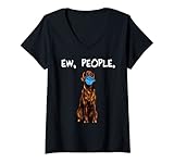 Photo Gallery donna irish setter ew persone cane che indossa maschera viso maglietta con collo a v Photo Gallery donna irish setter ew persone cane che indossa maschera viso maglietta con collo a v
