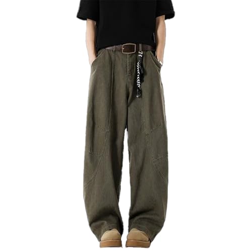 Pantalon cargo vintage patchwork à jambe large idéal pour le streetwear urbain