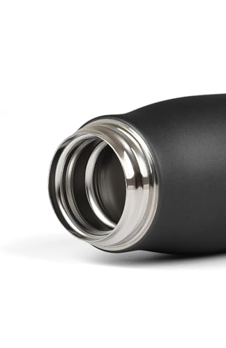 Dusgut Water Bottle with Portable Lid Metal Thermos Vacuum Insulated Stainless Steel | Reusable Leak Proof BPA-Free Flask | 17oz, Black