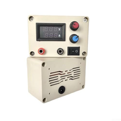 Regulador de voltaje ajustable 1.3-30V salida, 5A corriente constante máxima fuente de alimentación CC para banco de laboratorio, compatible con entrada de 5-35V, blanco