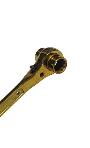 MRNOLA Scaffold Ratchet Gold Wrench Solid Spanner 19mm/22mm/Hexagon Scaffold Podger Ratchet Spanner Ratcheting Socket Wrench 3/4-7/8