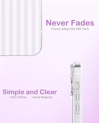 Coque iPhone 16 Pro Max violette rayée Feams en TPU fin de 6,9 pouces - 6