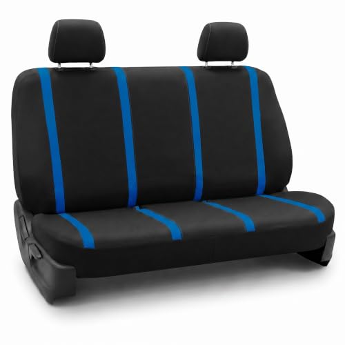 Image of FH Group Car Seat Covers Rear Set Cloth - Car Seat Covers with Removable Headrest,Universal Fit,Automotive SeatCovers,Washable Car SeatCover for SUV,Sedan,Van Blue