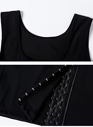 HEARTTOUCH Men's Body Shaper Chest Binder Flat Compression 3 Rows Clasp Bust Corset Vests Compression Slimming Undershirt3