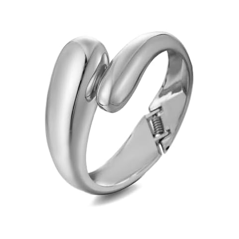 GREICHFAN Silver Chunky Waterdrop Bangle Bracelets Minimalist Bracelets Bangle for Women Cover