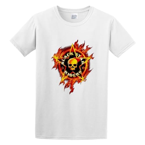 Photo de Black Star Riders 'Flames' Print T Shirt Men Tops Tee White L